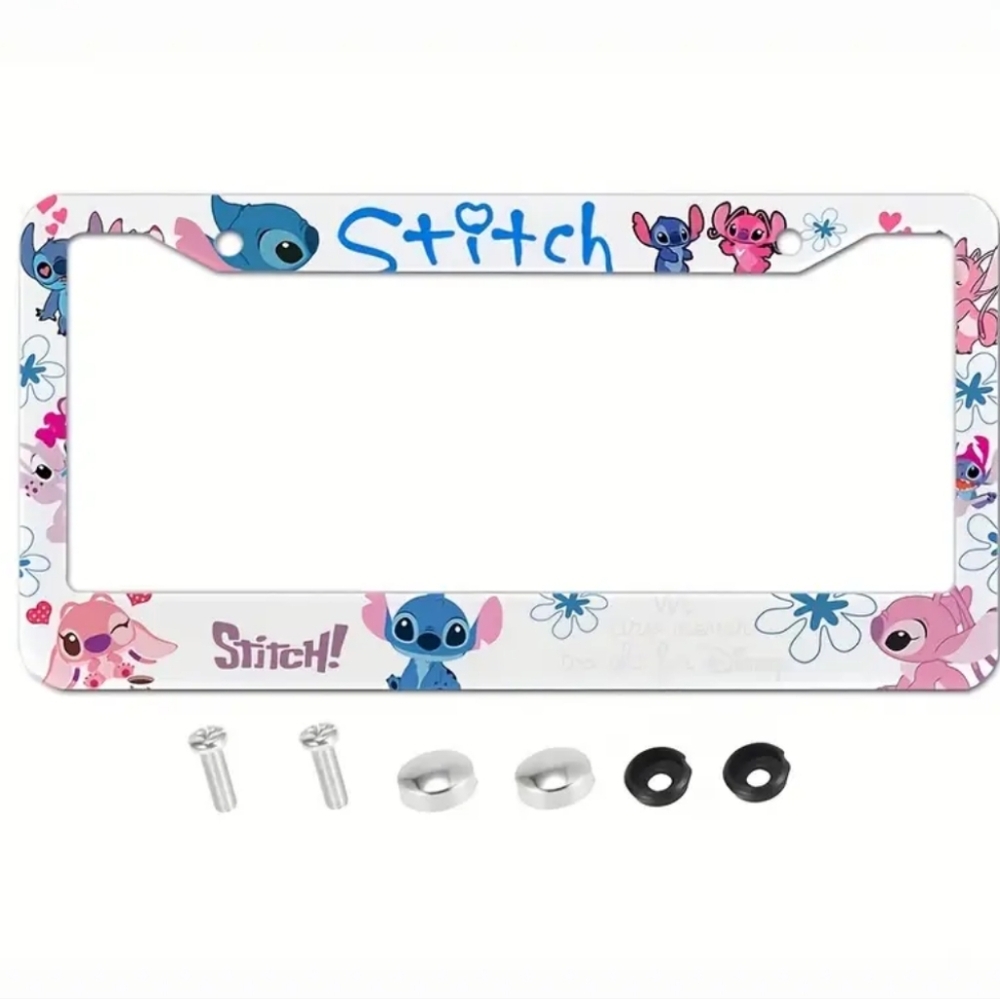Stitch Aluminum License Plate Frame
